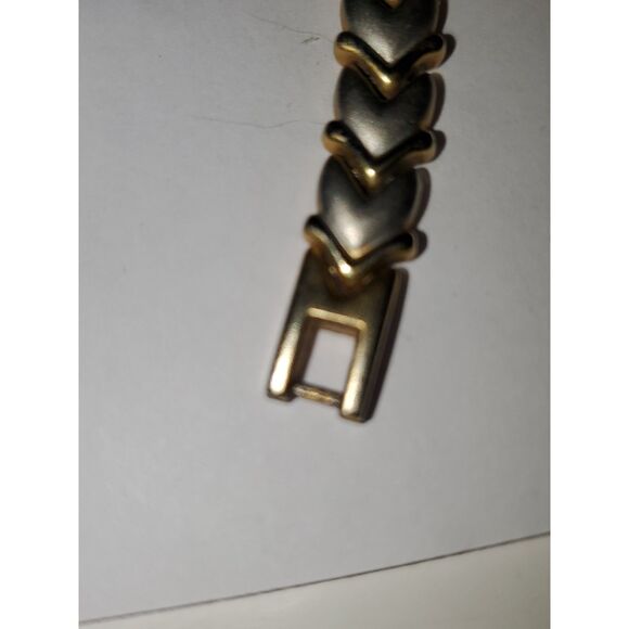 A Vintage Gold And Silver Tone Dual Metal Bracelet Elegant Formal Gift - Picture 8 of 12